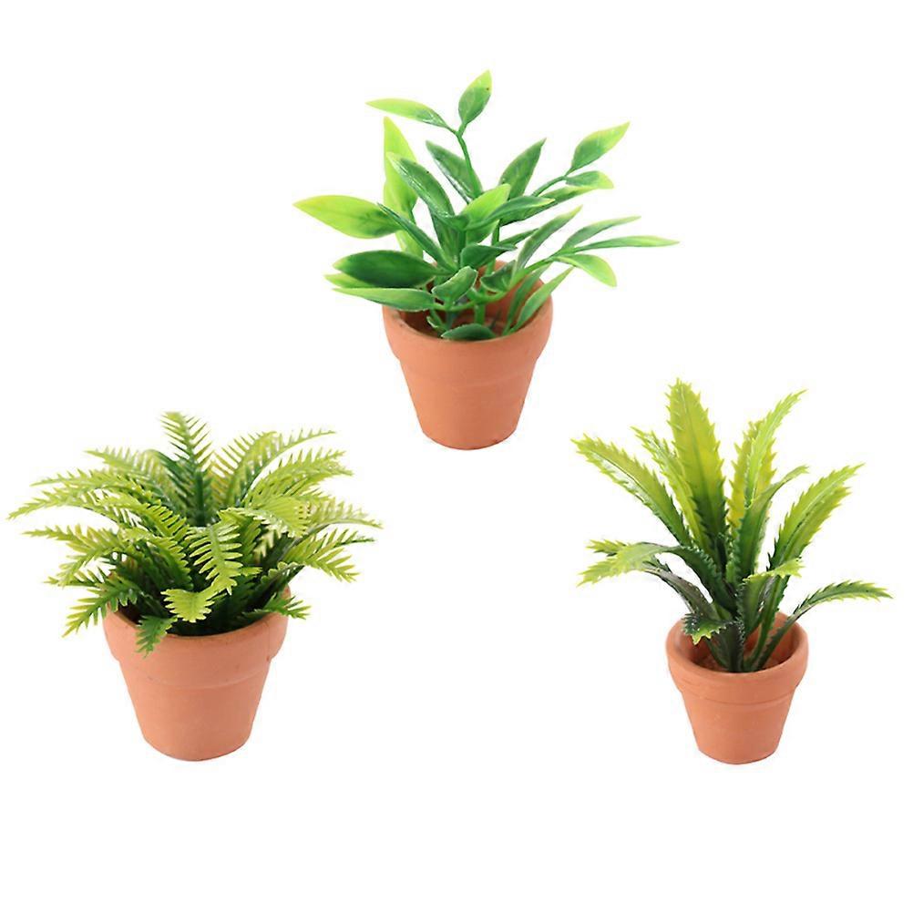 Miniature Potted Plant Models for Decoration Made of Synthetic Material Lightweight and Realistic 3