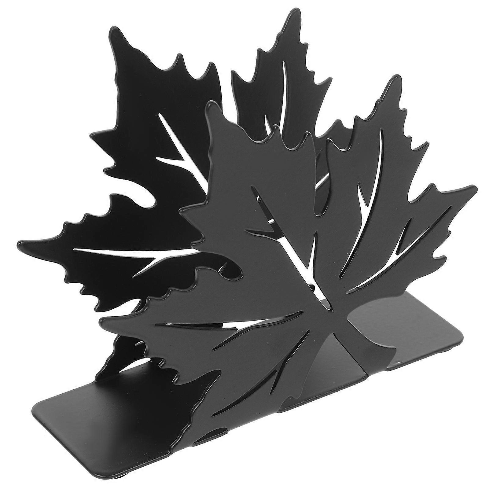 Black Iron Maple Leaf Napkin Holder for Storage Compact Size Keeps Napkins Organized