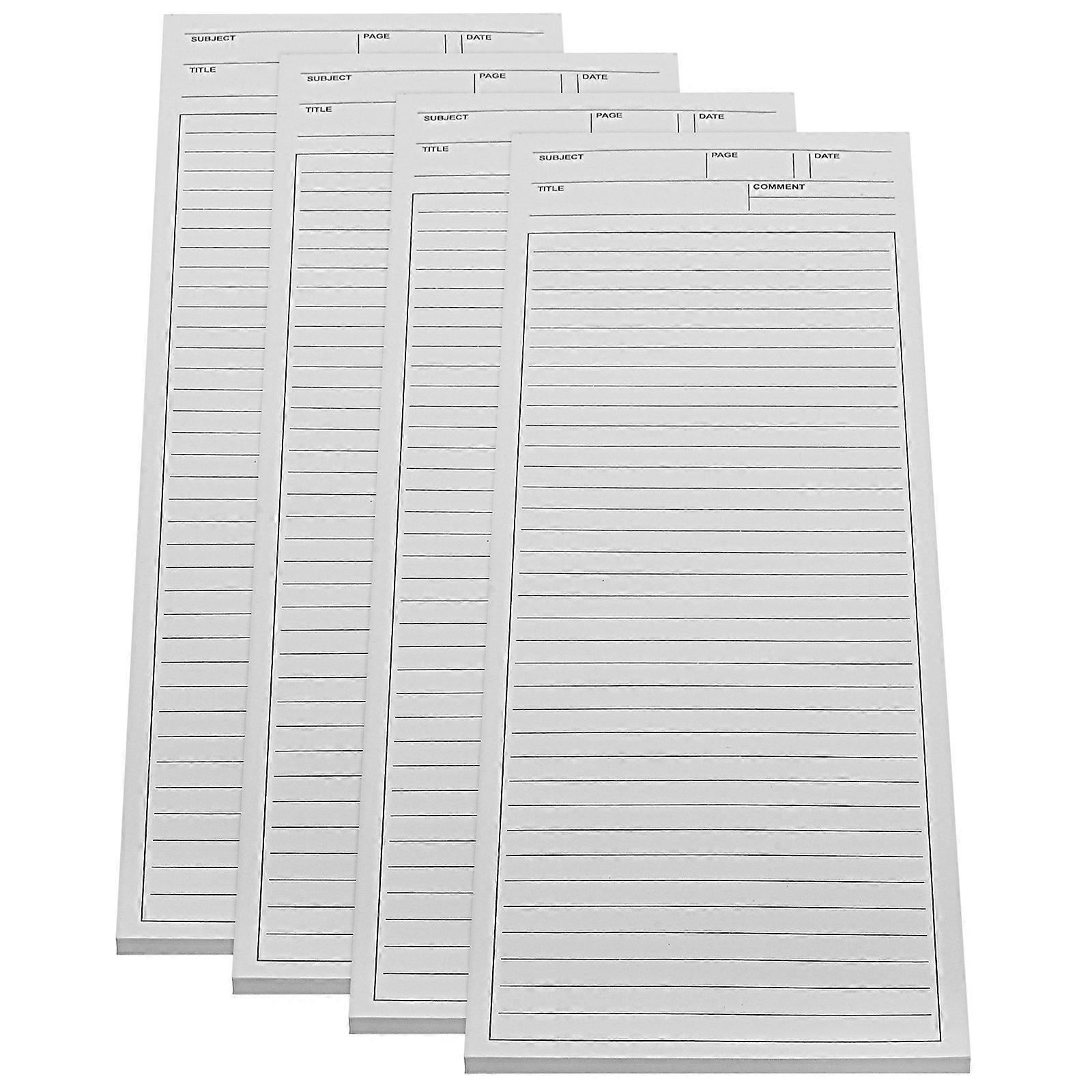 Memo Pads Long Notepad for Writing 4Pcs White Paper Daily Plan Notepads