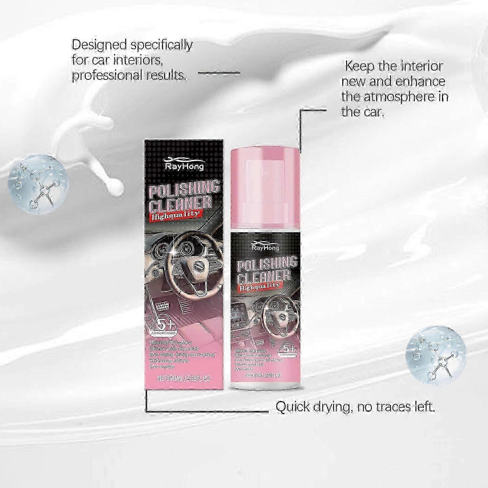 منظف تلميع ، منظف داخلي للسيارة ، تلميع داخلي للسيارة ، منظف تلميع للتفاصيل الداخلية للسيارة ، مطاط وجلد ، 100 مل
