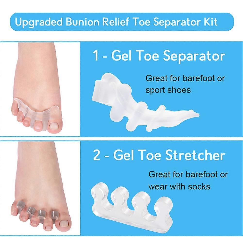 Gel Four hole toe separation combination sold a pair of transparent color toe separators plus a