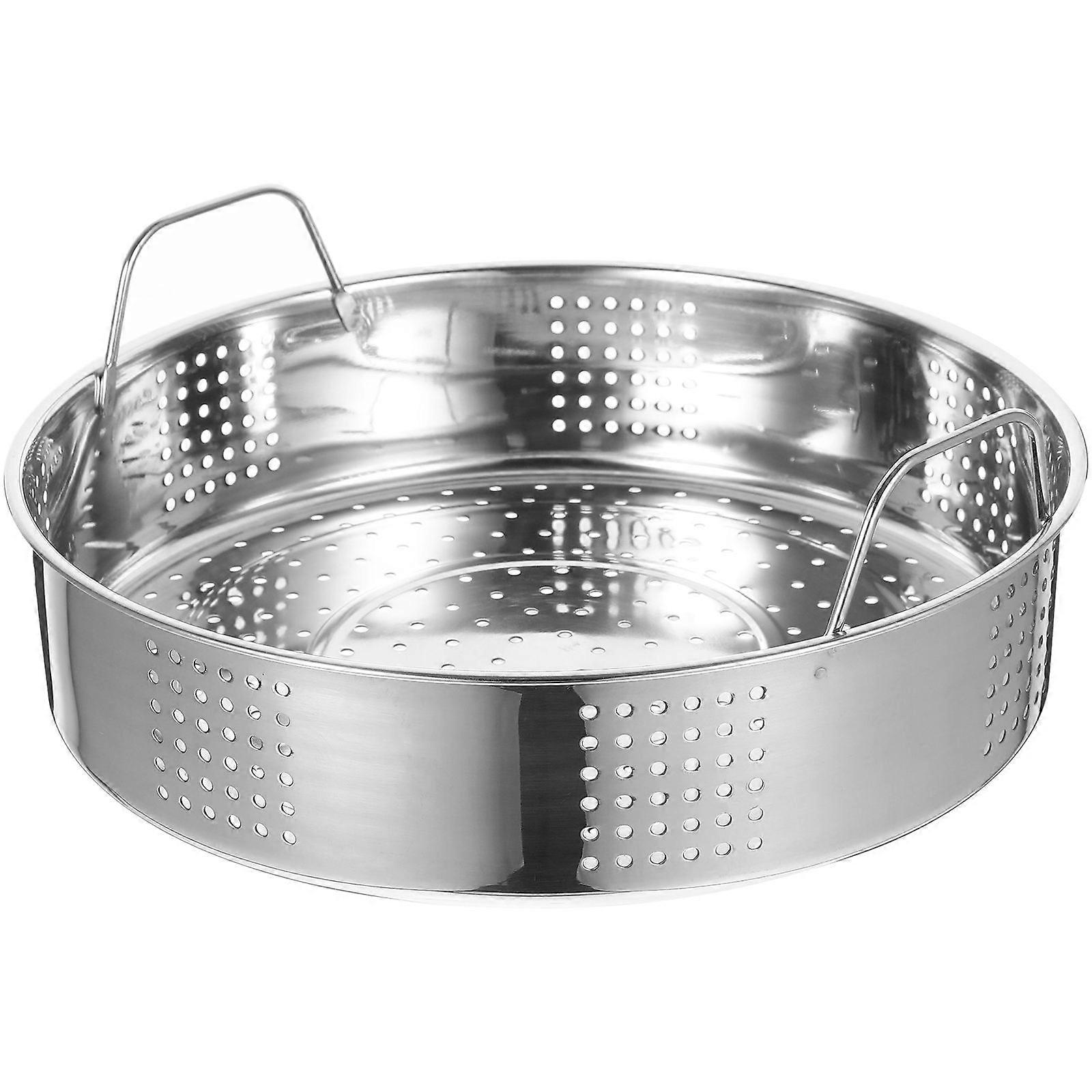 Stainless Steel Steamer Basket With Handle Food Steamer Basket Bun Steamer Grid For Nstant Pot And Pressure Cooker 25cm/9.8\"