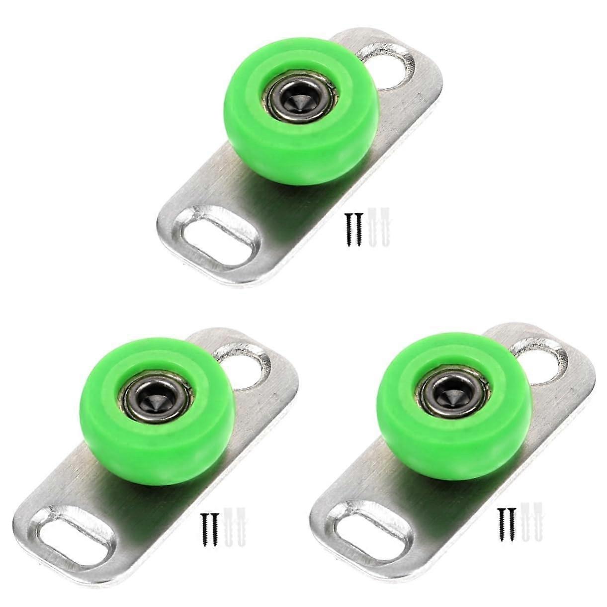 Set of 3 Stainless Steel Floor Guides for Sliding Barn Doors, 4x1.6cm Roller Door Stoppers, Stable and Durable Design