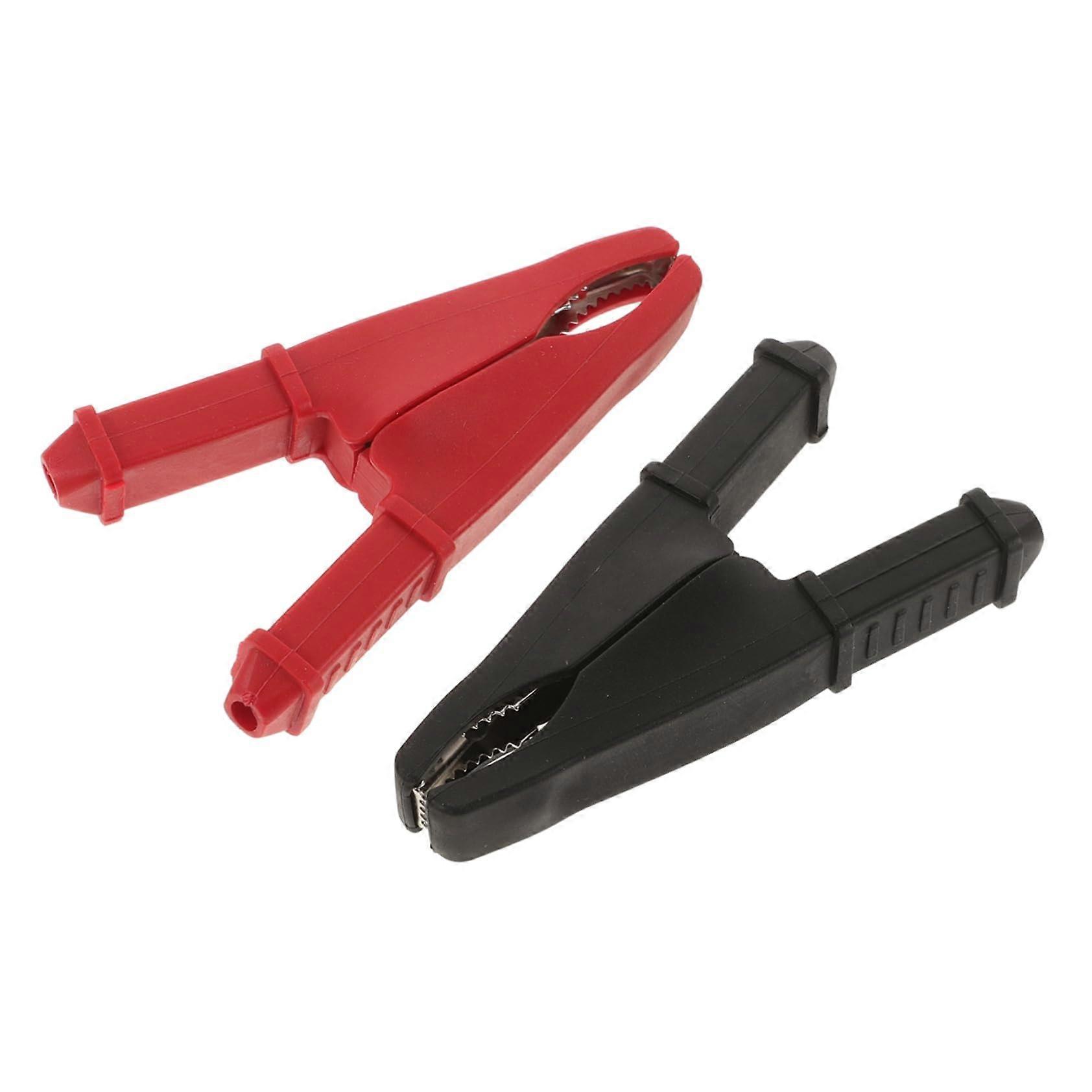 Alligator Clips Insulated for Electrical Testing, Low Resistance, Compact Terminals, Pack of 2, Automotive Electronics