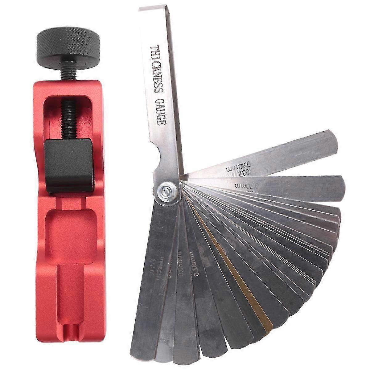 Spark Plug Gap Caliper Tool for Adjusting Spark Plugs - Compatible with Most Car Models, Red Color