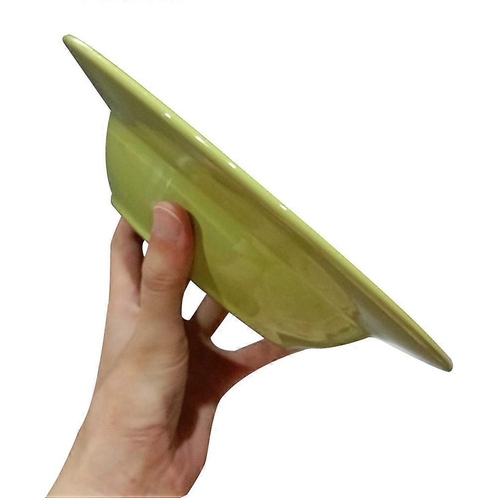 Green Ceramic Dinner Plate for Storage Use with Elegant Design and Craftsmanship 10.5 inches