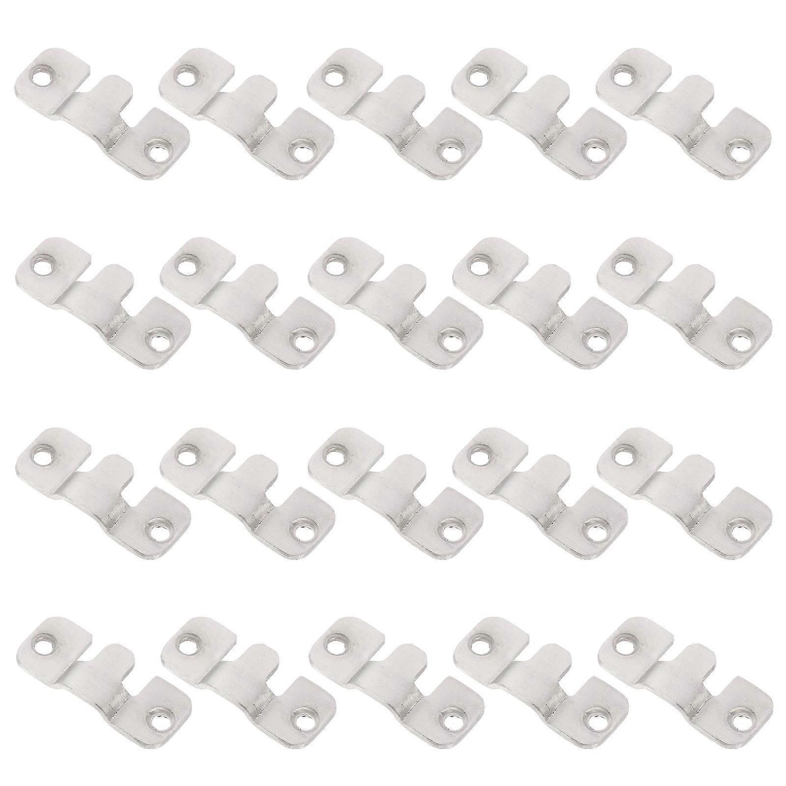 20Pcs Wall Mount Hardware Flush Mount Brackets Silver Clips for Signs Frames Exhibition Durable Use