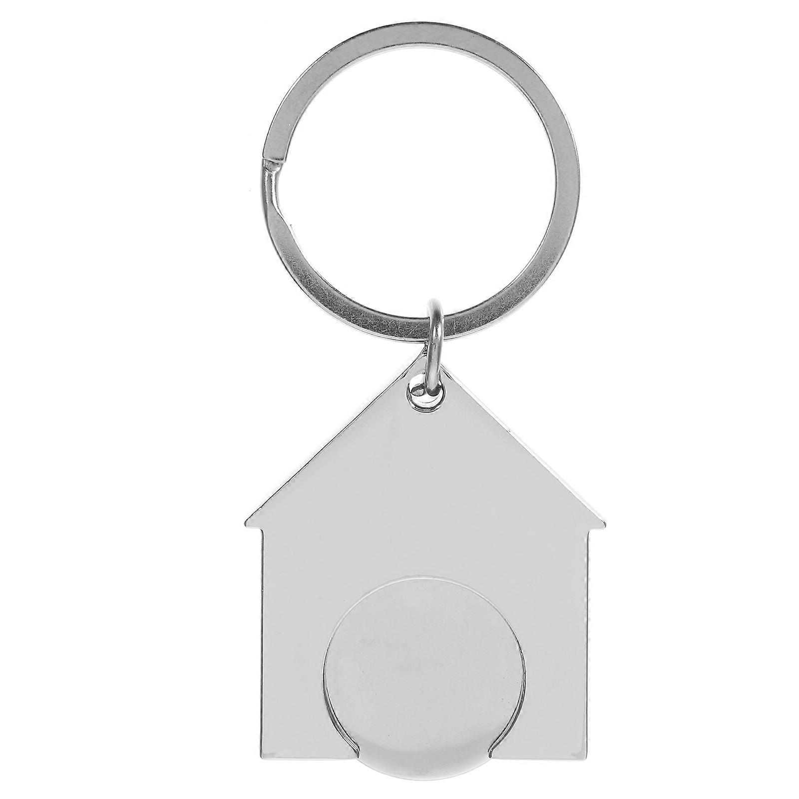 Shopping Cart Token Keychain with Durable Zinc Alloy Material Silver Color for Home Use 1 Piece