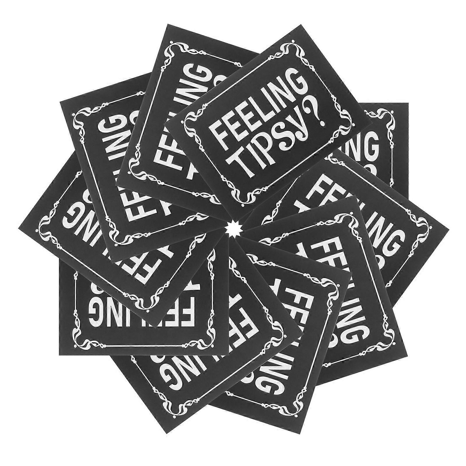 10pcs Feeling Tipsy Stickers Decorative Bar Labels for Restaurants Stylish Reminders for Service Staff Easy to Read Design for Enhancing Ambiance