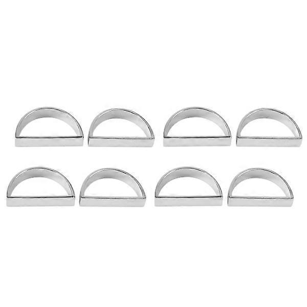 8pcs Silver Half Circle Napkin Rings Prevents fading rust-proof Table Napkin Rings for Wedding Birthday Dinner