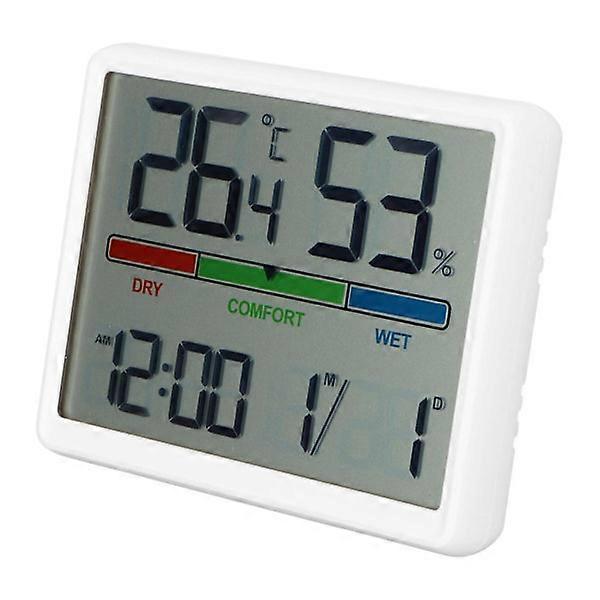 LED Table Clock with Temperature and Humidity Display 240mAh 12/24H Digital Alarm Clock with Snooze Function