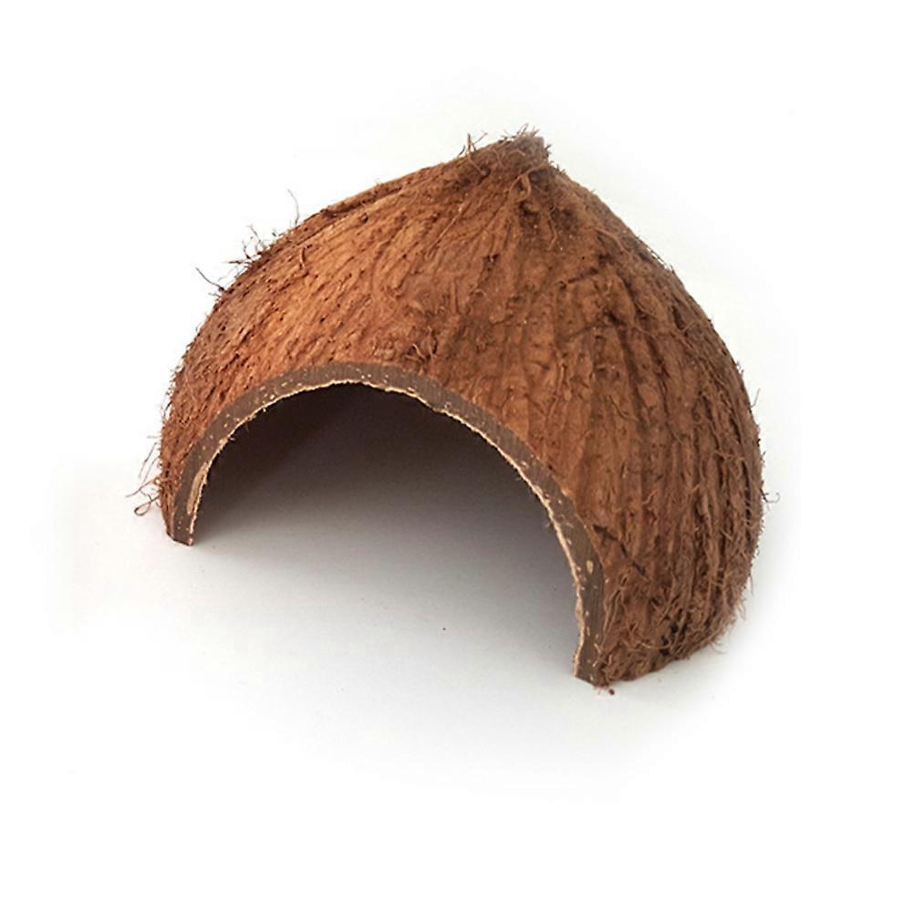 Coconut Shell Habitat 2Pcs Small Animal Cage Brown Simple Style Hiding Shelter