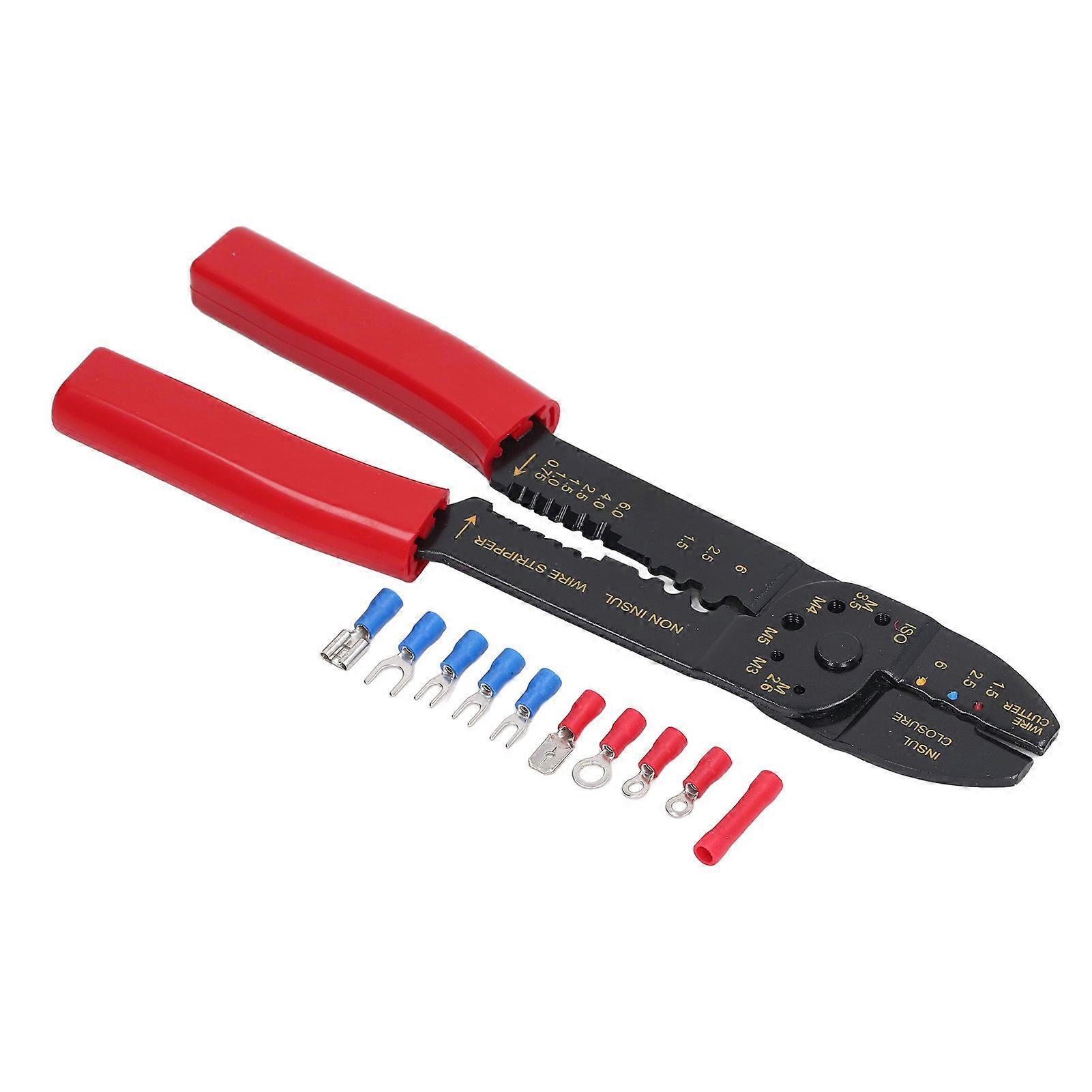Wire Terminals Crimping Tool PVC Insulated Terminal Crimper Kit for Stripper Wiring Projects 