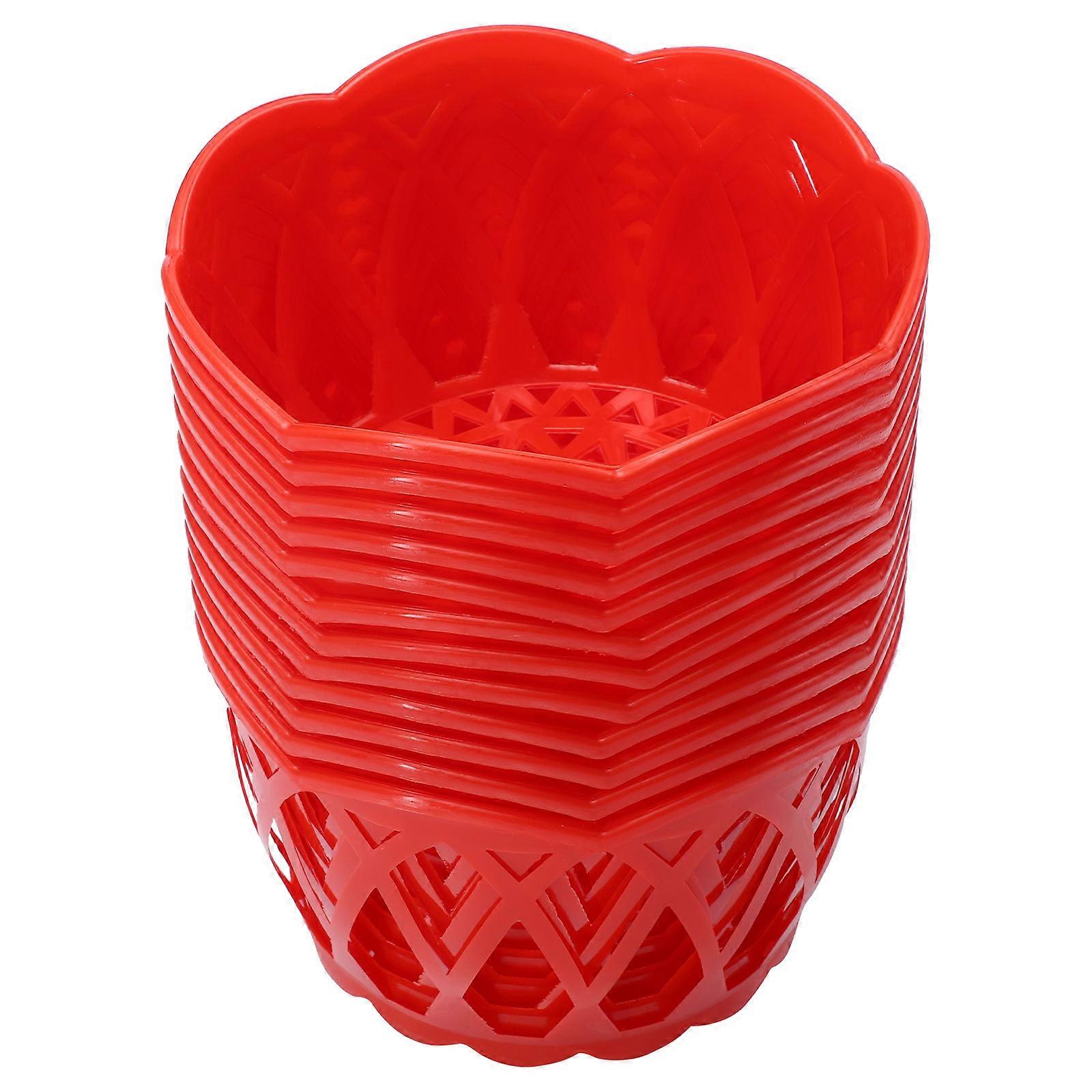 12 Pack Hollow Out Plastic Egg Basket, Sturdy Multi Functional Storage Holder for Fruits, Vegetables & Toiletries, Compact Kitchen Organizer for