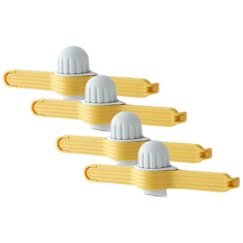Kitchen Supplies Food Tongs 4pcs Orange PP Material for Sealing Use Keeps Fresh and Tight Seal 0.5oz