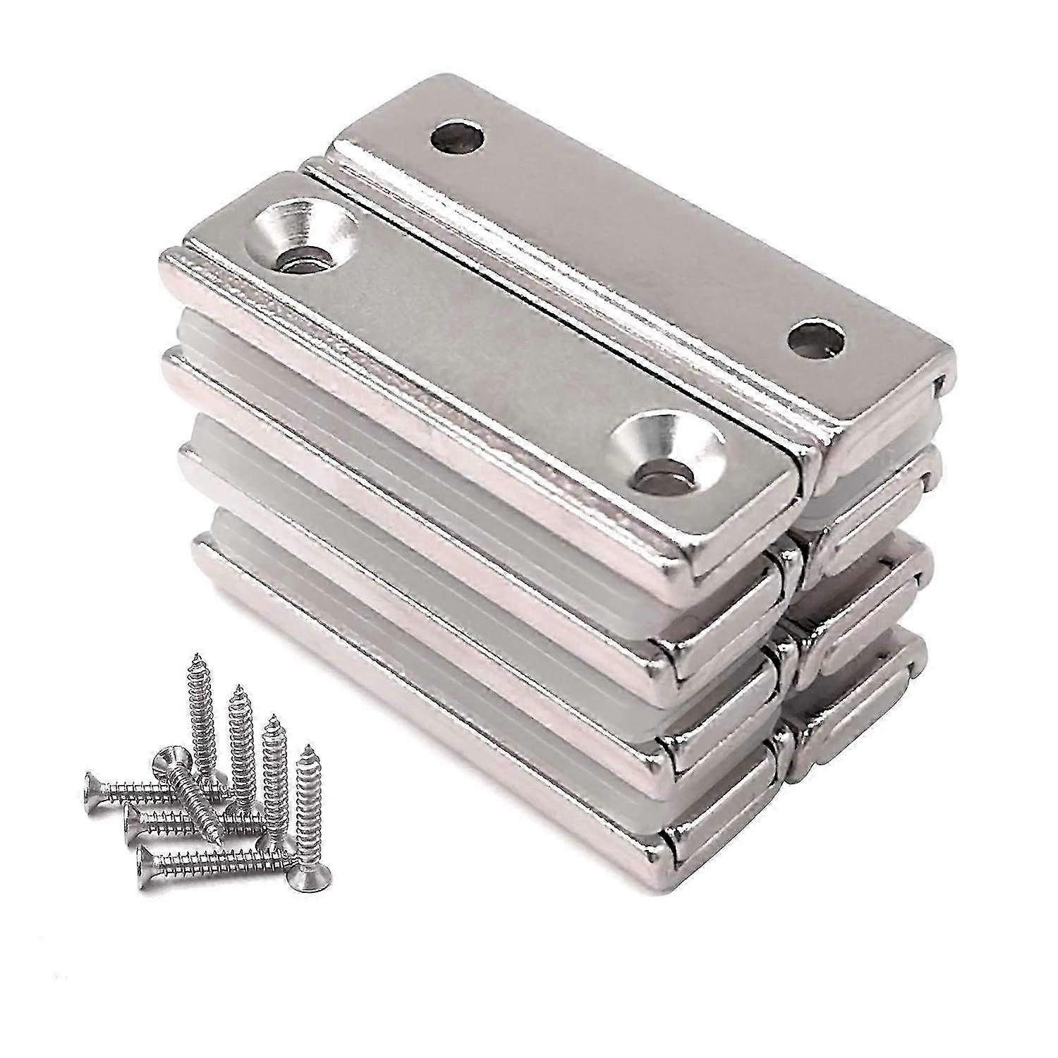 Rectangular Pot Magnets with Counterbore & Cover - 20 KG Force, 40 x 13.5 x 5 mm for Household & Industrial Use