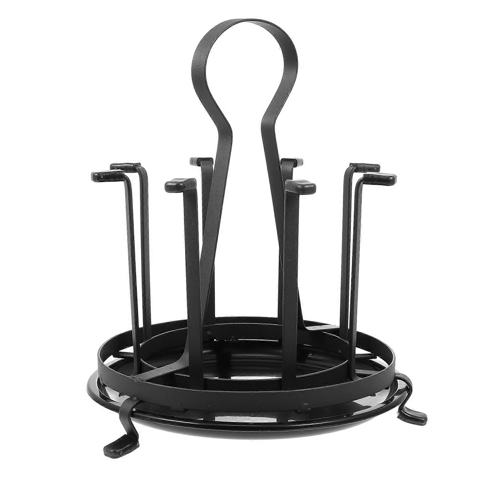 Hook Coffee Mug Rack with Drip Tray, Iron Cup Drying Tree for Kitchen Organization, Easy Access & Ventilation for Home, Office, Dorm Use