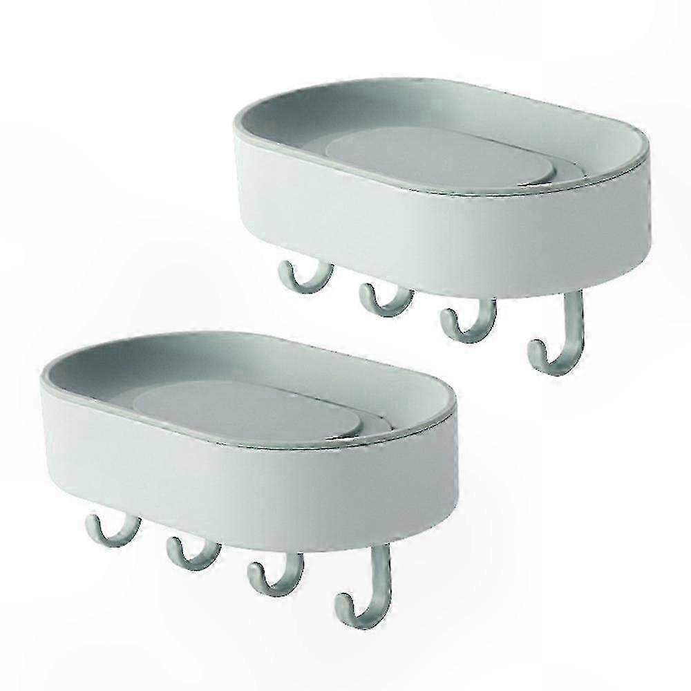 Wandmontierte Seifenschalen mit Haken, 2er-Pack Duschhalter aus Kunststoff