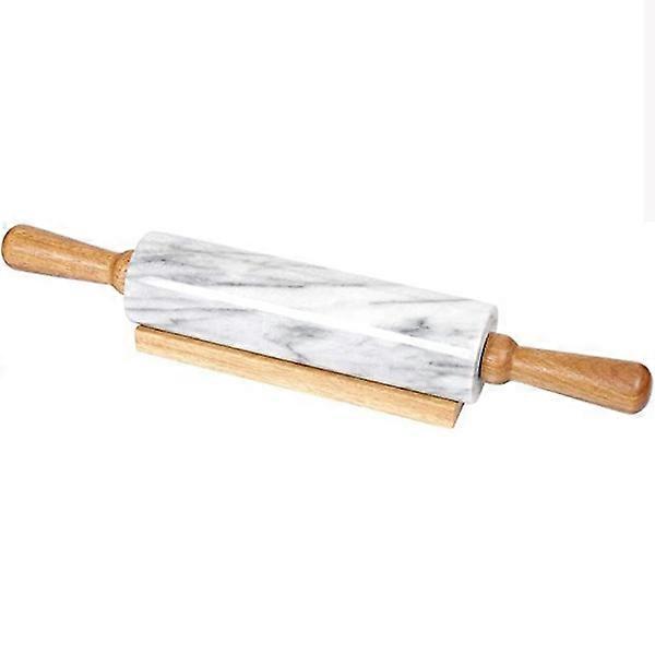 Marble Rolling Pin with Dish Base - for Baking Donuts, Cookies, Pasta, Dough and Pastries