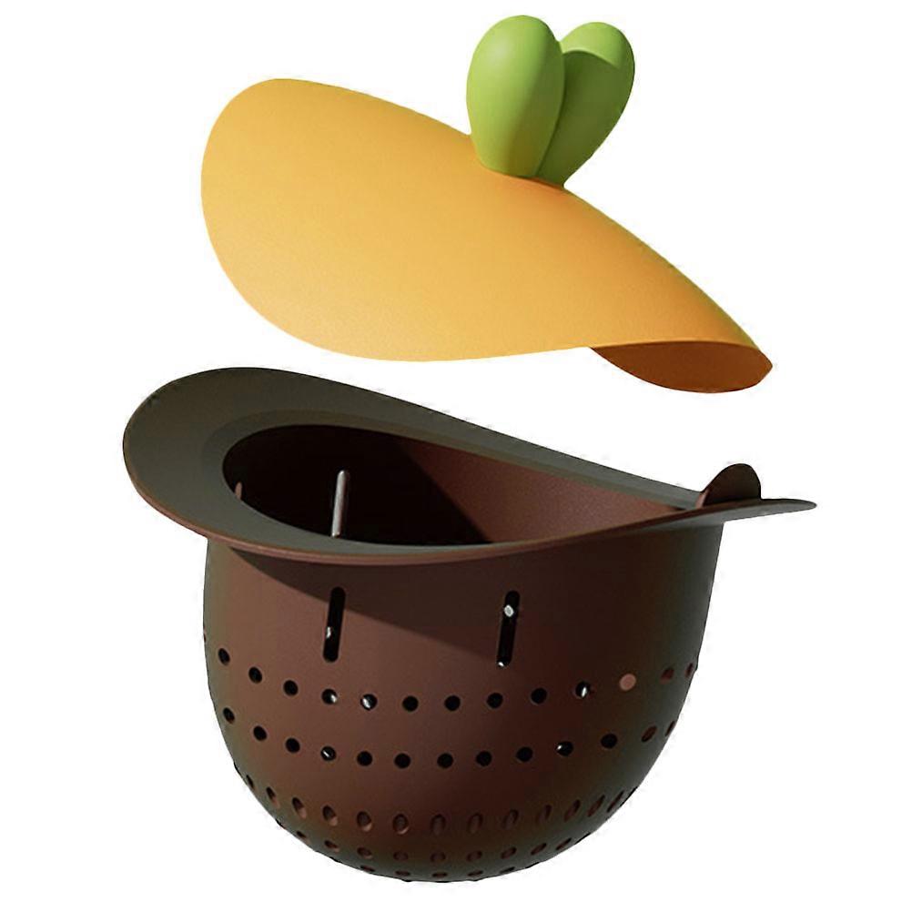 Kitchen Drain Strainer Silicone Cover for Household Use Prevent Odor Practical Design 1Pack Brown