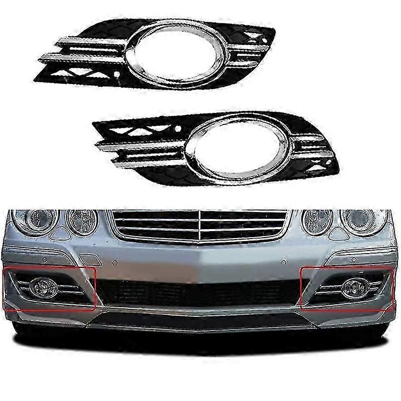 Car Front Fog Light Chrome Trim Cover Set For - E-class W211 07-09 A2118851174 A2118851274