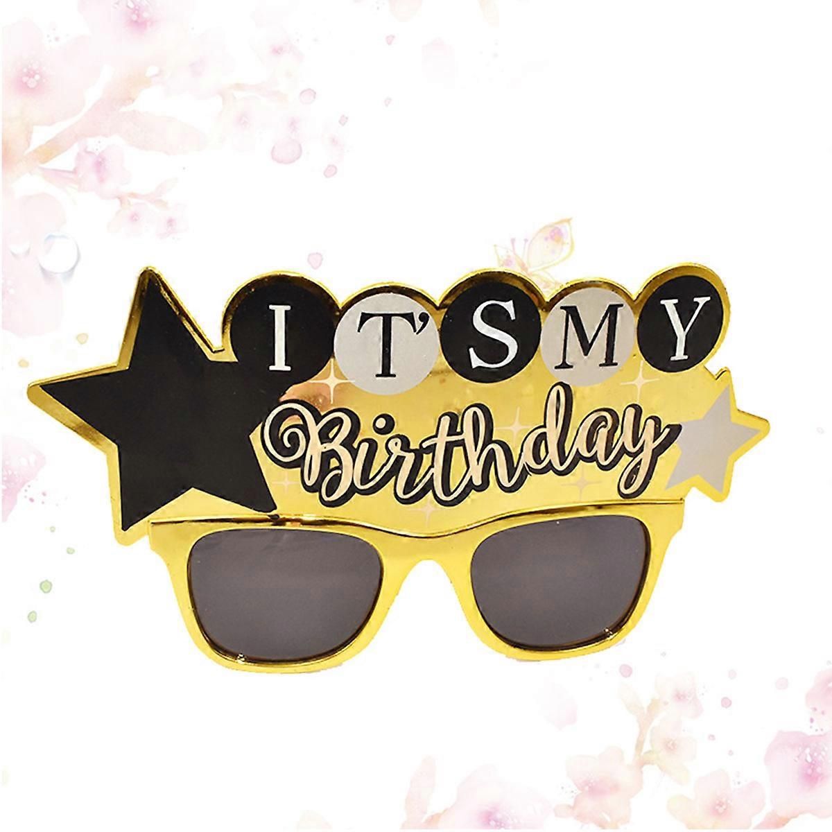 Golden Props for Decor with Glitter Surface and Funny Pattern Design Perfect for Birthday Parties