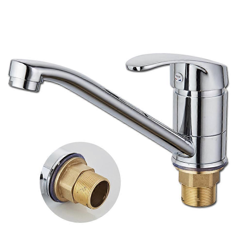 Streamlined Design Rotatable Mixer Tap For Kitchen Sink Faucet Use With Long- And 2Pcs Wire