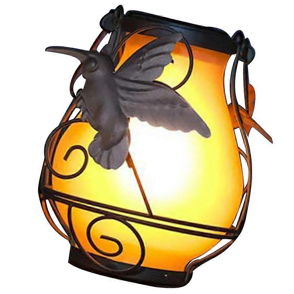 Solar Hanging Lantern Light with Flickering for Outdoor Yard and Garden Black 1 Piece