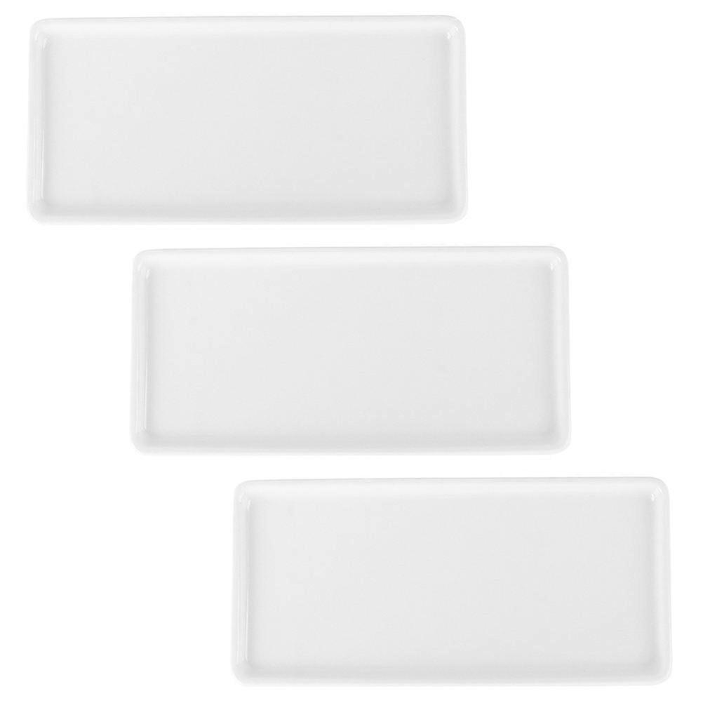 Rectangle Bathroom Counter Tray Ceramic Storage Holder For Household Users 16.2X7.7CM 3Pcs