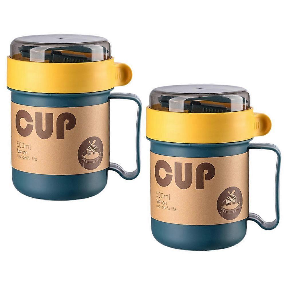 Compact Microwave Safe Soup Cup 2Pack Ideal For Outdoor Use And Home Office With Non-Leak Seal And Handle Design