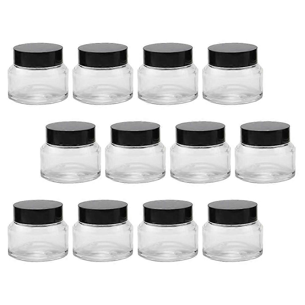 12Pcs Glass Cream Containers 50G Empty Jars for Travel and Storage Use
