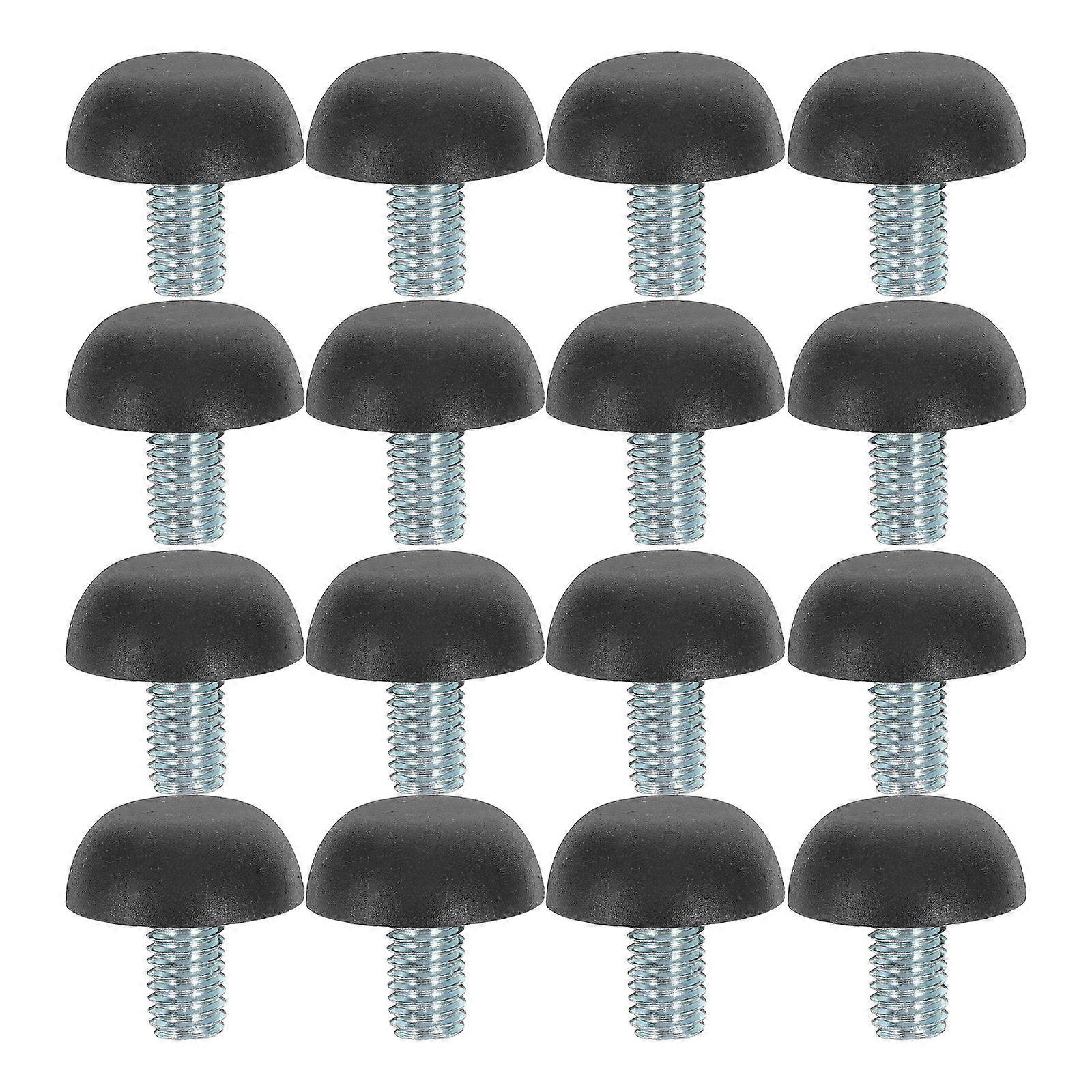 Adjustable Furniture Glides M8 Threaded Feet For Table Chair Sofa Stable Support Floor Protection Black Color 16Pcs