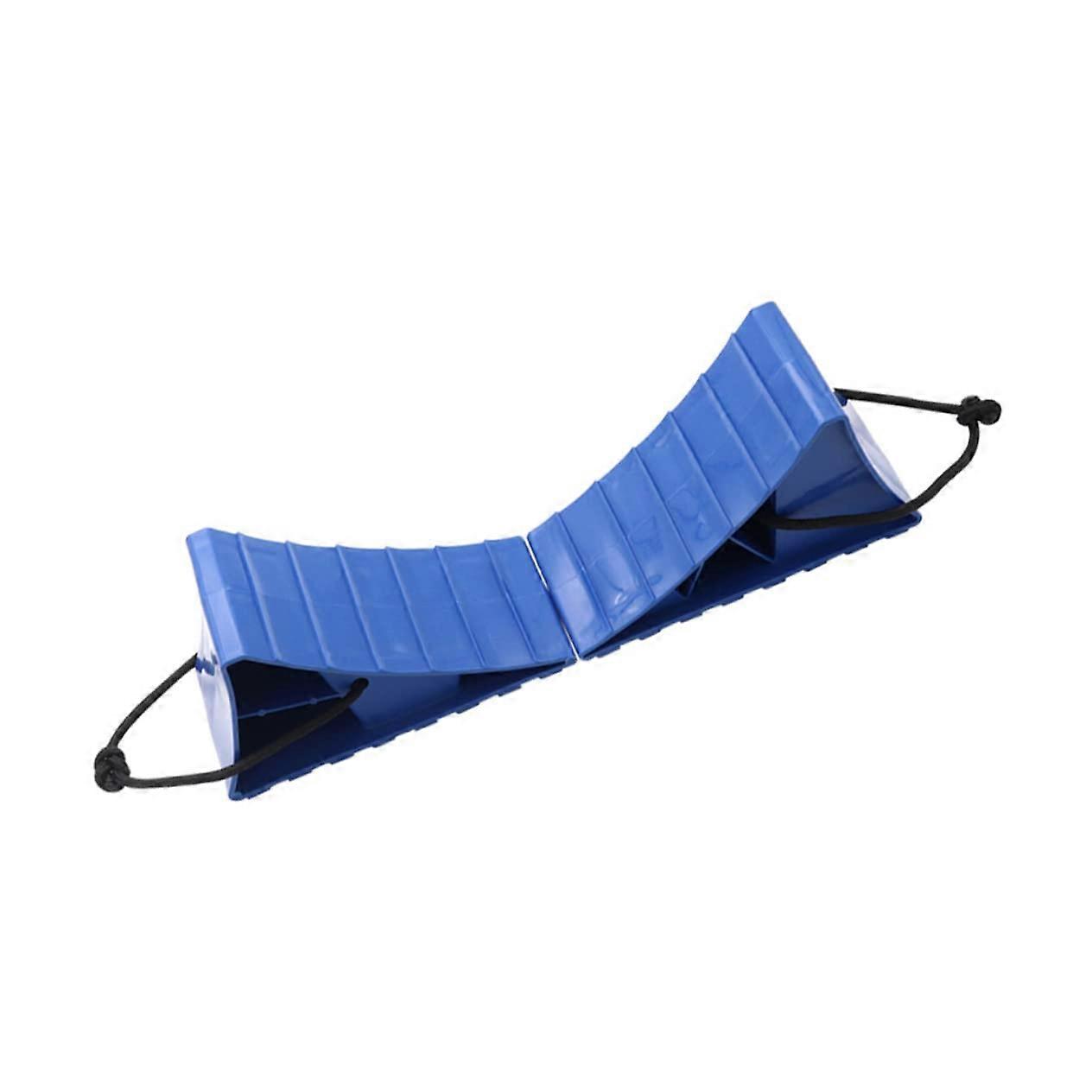 Car Tyre Slip Stopper 2 Pieces Wheel Stoppers Car Wheel Chocks PP Material Wheel Alignment Block Pyramid Shape 19.8X9.6CM Blue
