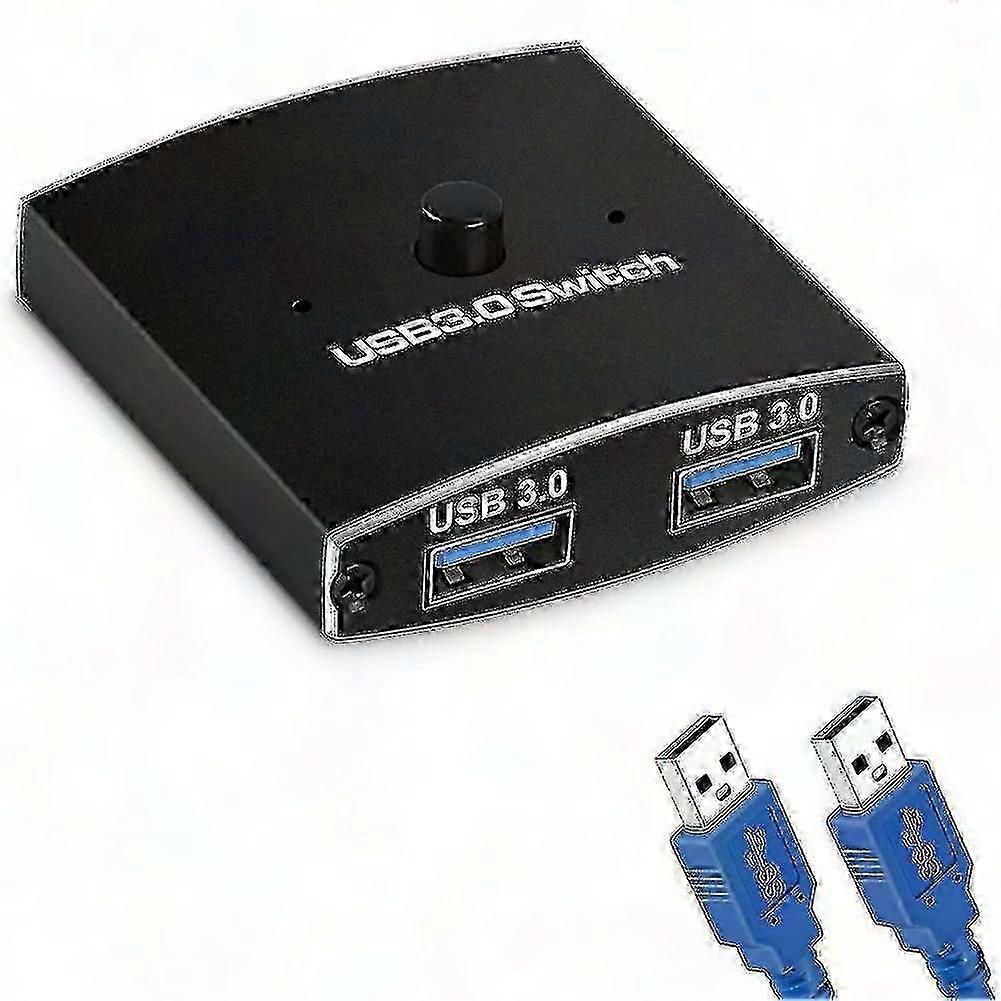 USB 3.0 Switch Selector - 2 Port 1 Computer USB Hub for Printer, Keyboard, Mouse Sharing - 5Gbps High Speed Data Transfer