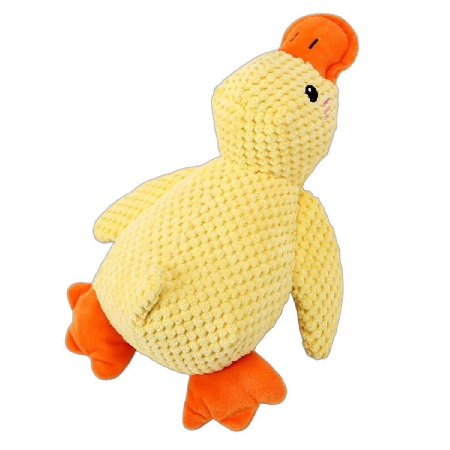 Squeaky Dog Toys Plush Teddy Dog Toy Teething Dog Toy Puppy Chew Toy For Small And Medium Dogs Yellow Duck 33x29x11 cm
