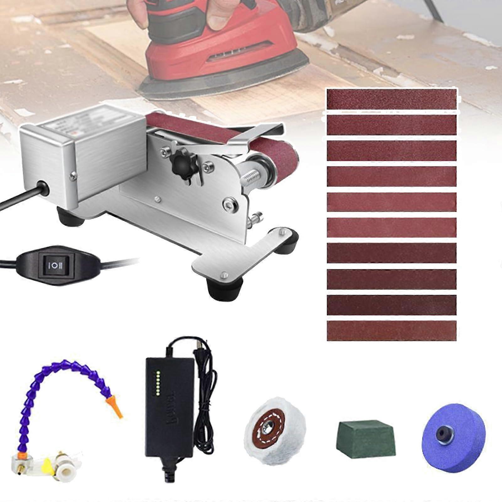 Electric Belt Sander, DIY Cutting Edge Sharpener, Intelligent Digital Display, 0–45° Adjustable Tool Holder