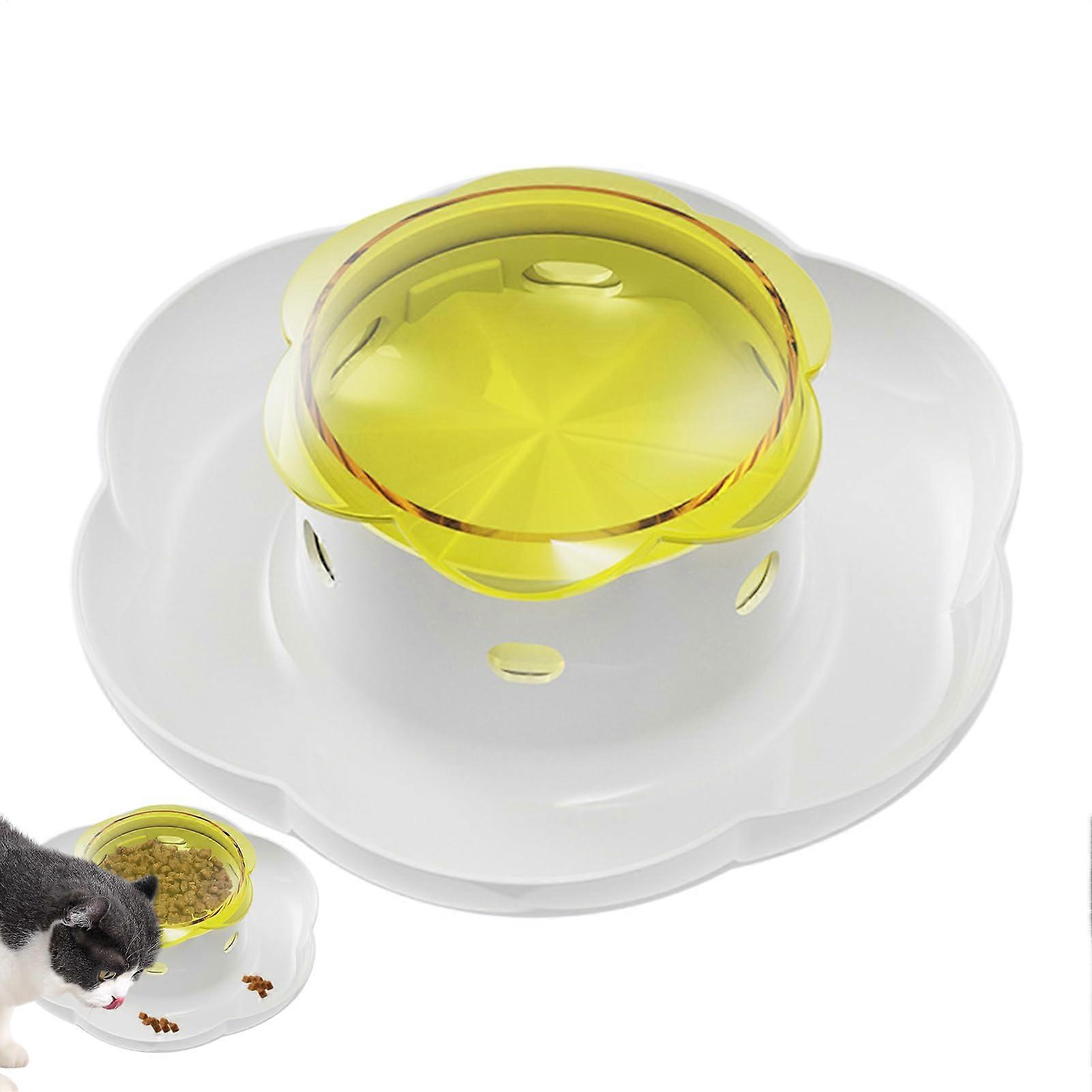 Interactive Dog Puzzle Feeder Toy for Training and Slow Feeding, Yellow Treat Dispenser