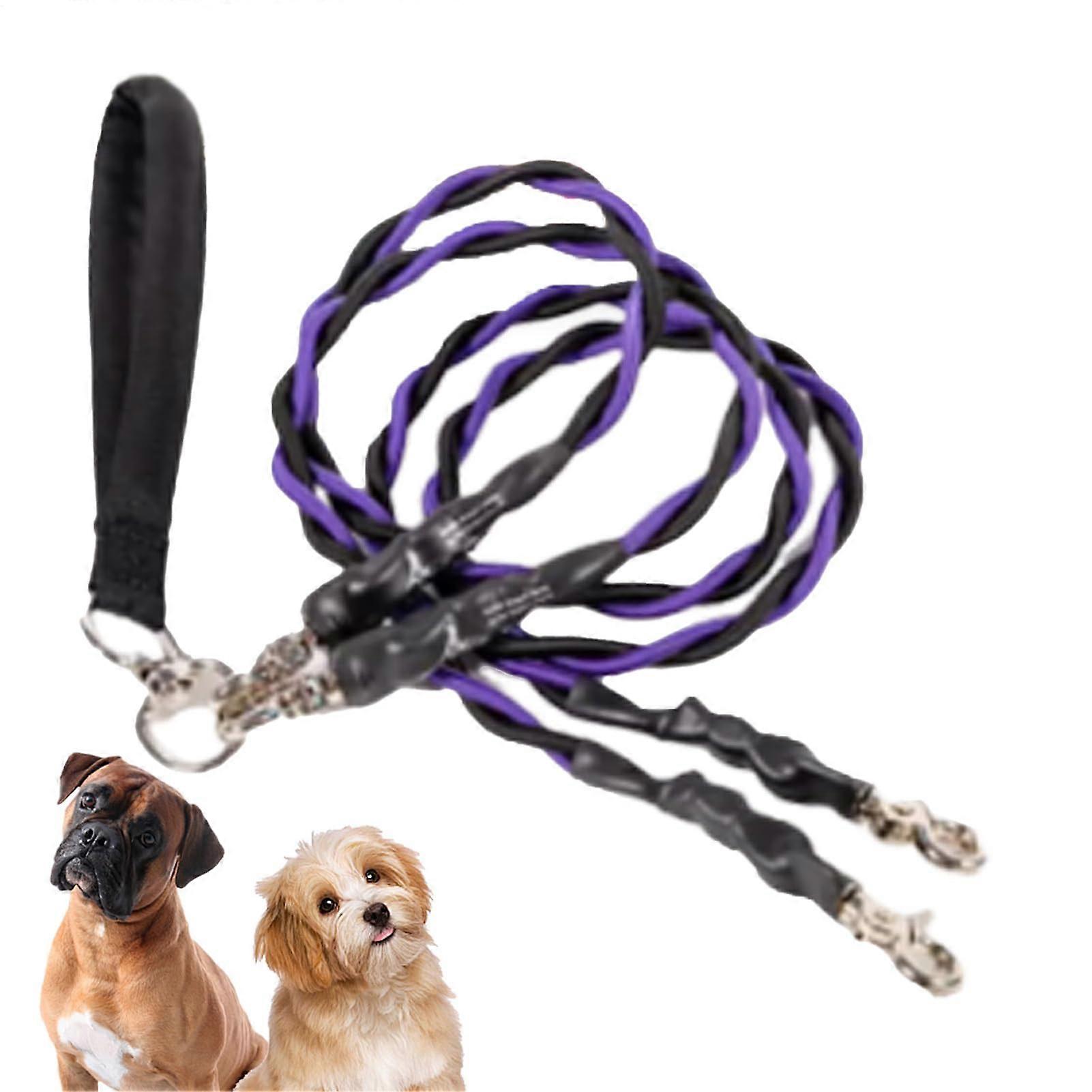 Dog Leash Flexible Double Reinforced Nylon For Training And Park Walks, Comfortable For Daily Walks, Purple