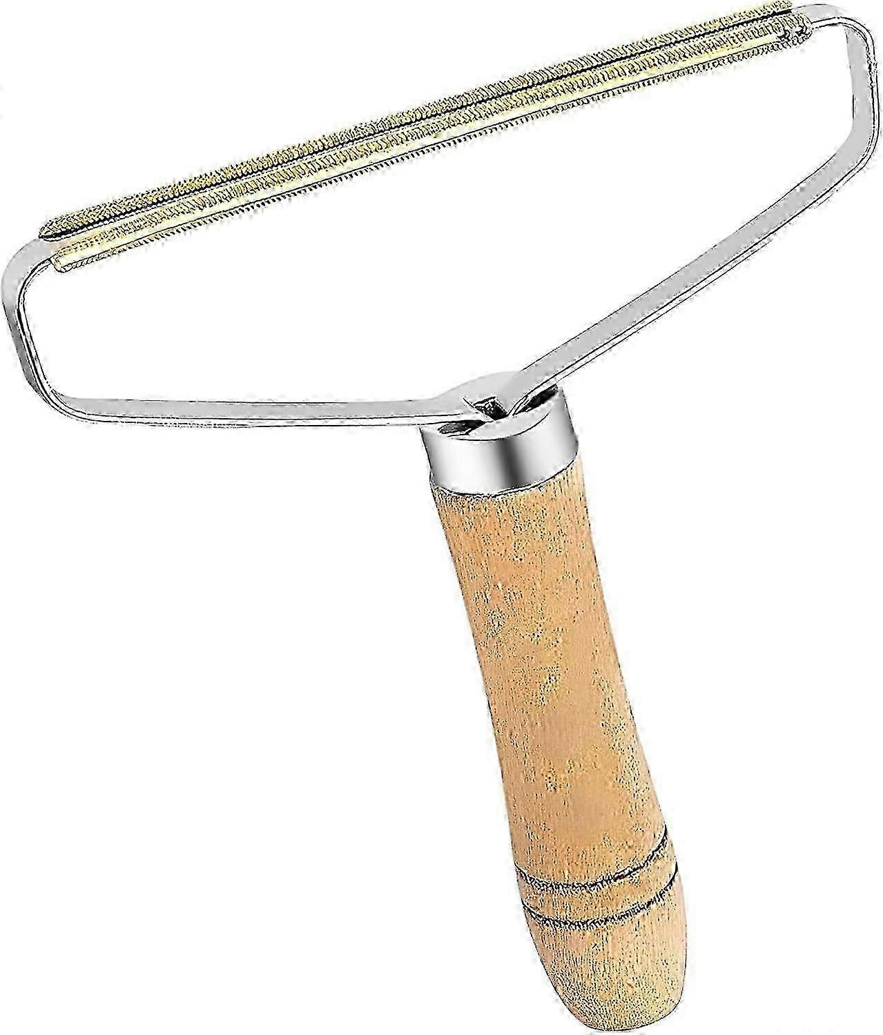 1 Pack Lint Remover Brush - Reusable Pet Hair & Fuzz Cleaner with Wooden Handle, Double-Sided Carpet Scraper Tool Edition 0903