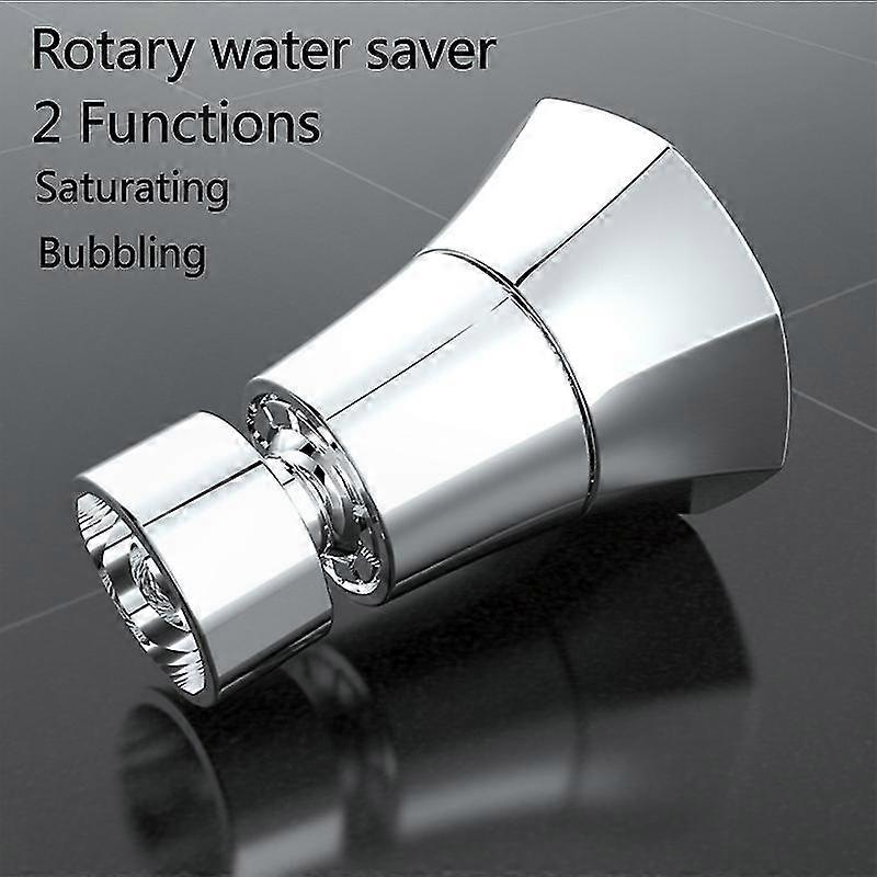 Silver Faucet Nozzles with Rotating Shower Adapter, 2-Pack Water-Saving Aerator Filters