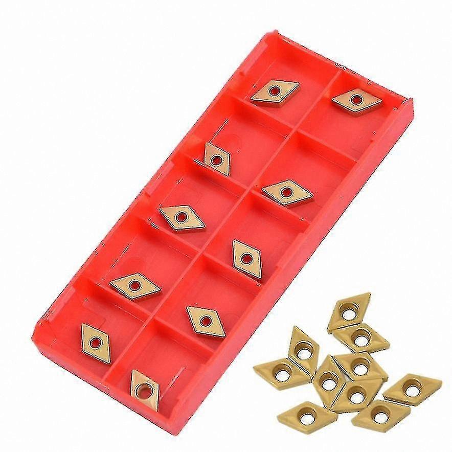 10pcs Carbide Inserts for CNC Lathe Turning Tool Boring Gold Finish