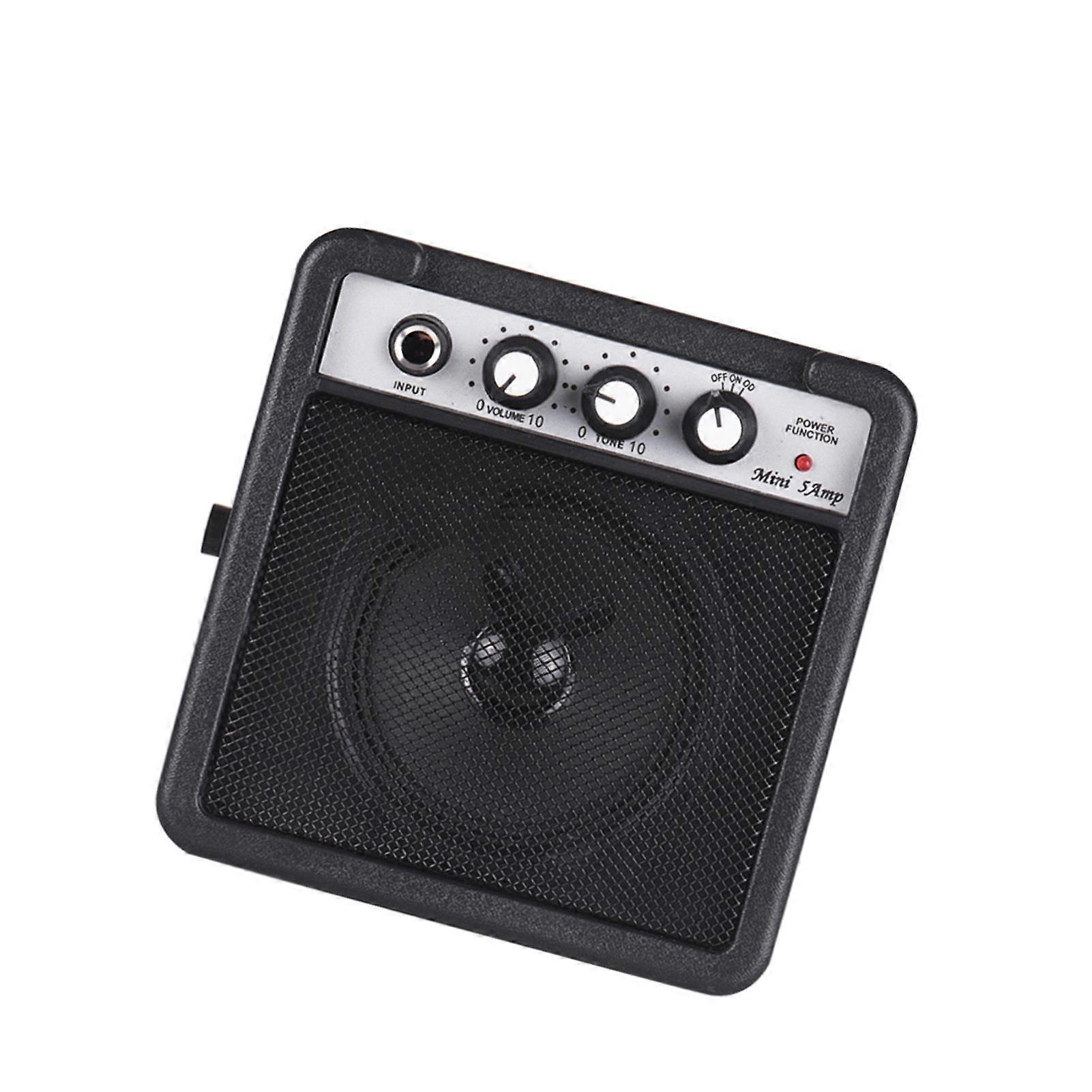 5W Mini Guitar Amplifier Amp Speaker with 3.5mm & 6.35mm Inputs 1/4 Inch Output Supports Volume Tone Adjustment Overdrive