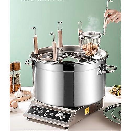 Pasta Cooker Set With Insert Strainer Basket And Lid, Steamer Multipots, Heavy Duty Stainless Steel Pan 3 Holes C