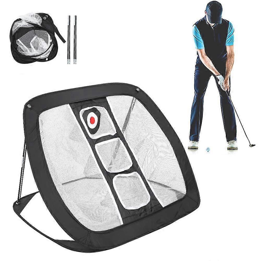 Golf Net - Portable Pop Up Practice Target Kit for Backyard Driving, Chipping, Swing Training - Black and White