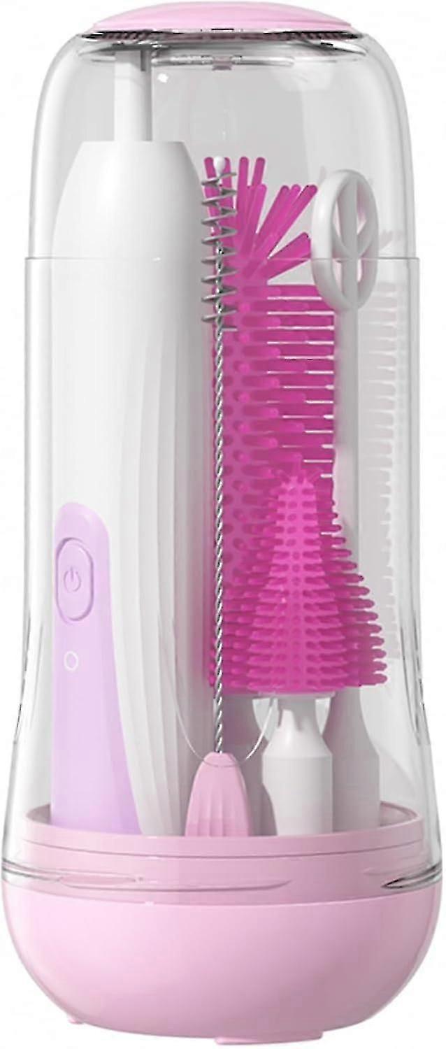 6-in-1 Baby Bottle Brush Kit with UV Sterilisation and Drying, Portable Helper for UK Parents, Multifunctional Design