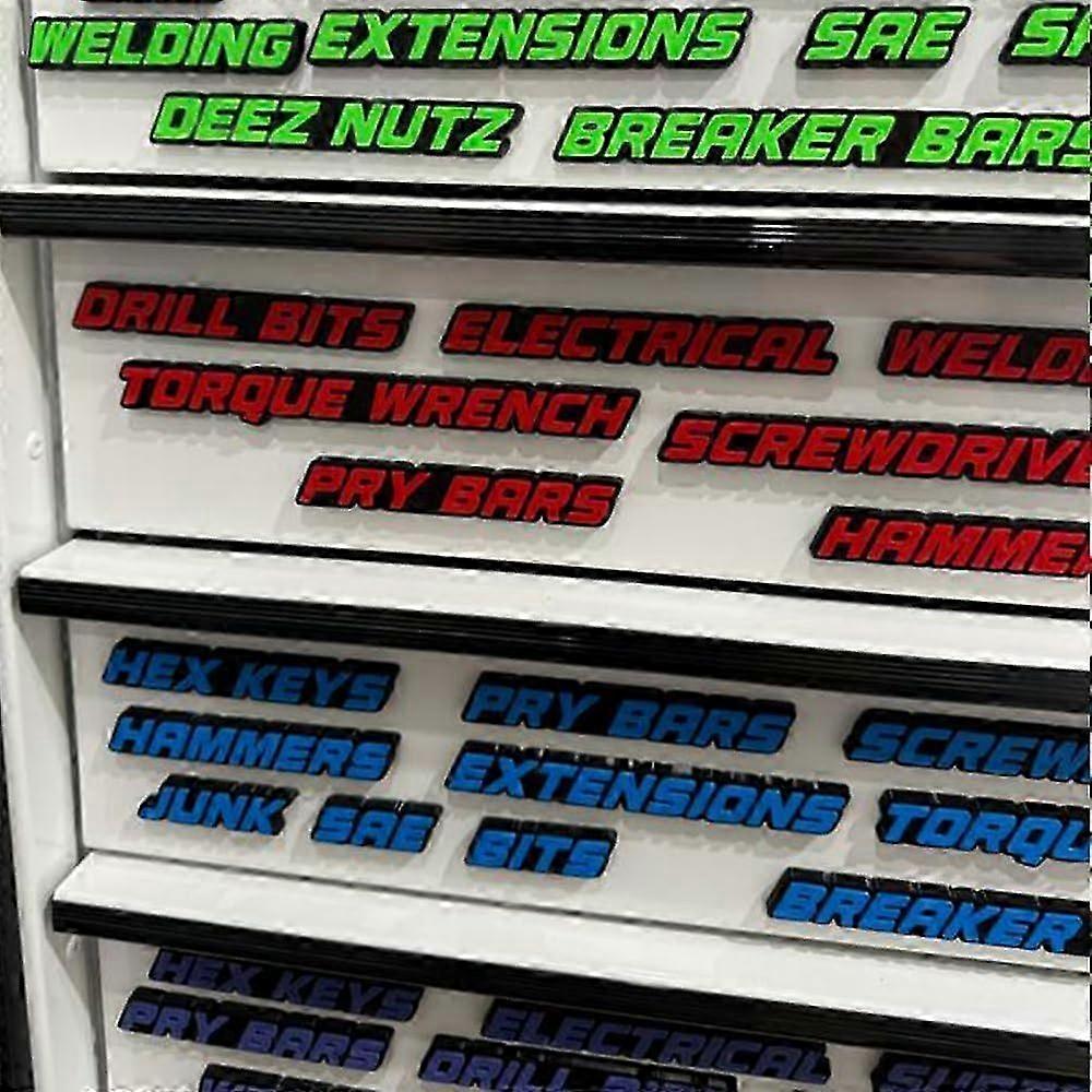 2025 Toolbox labels for quick identification of drawers