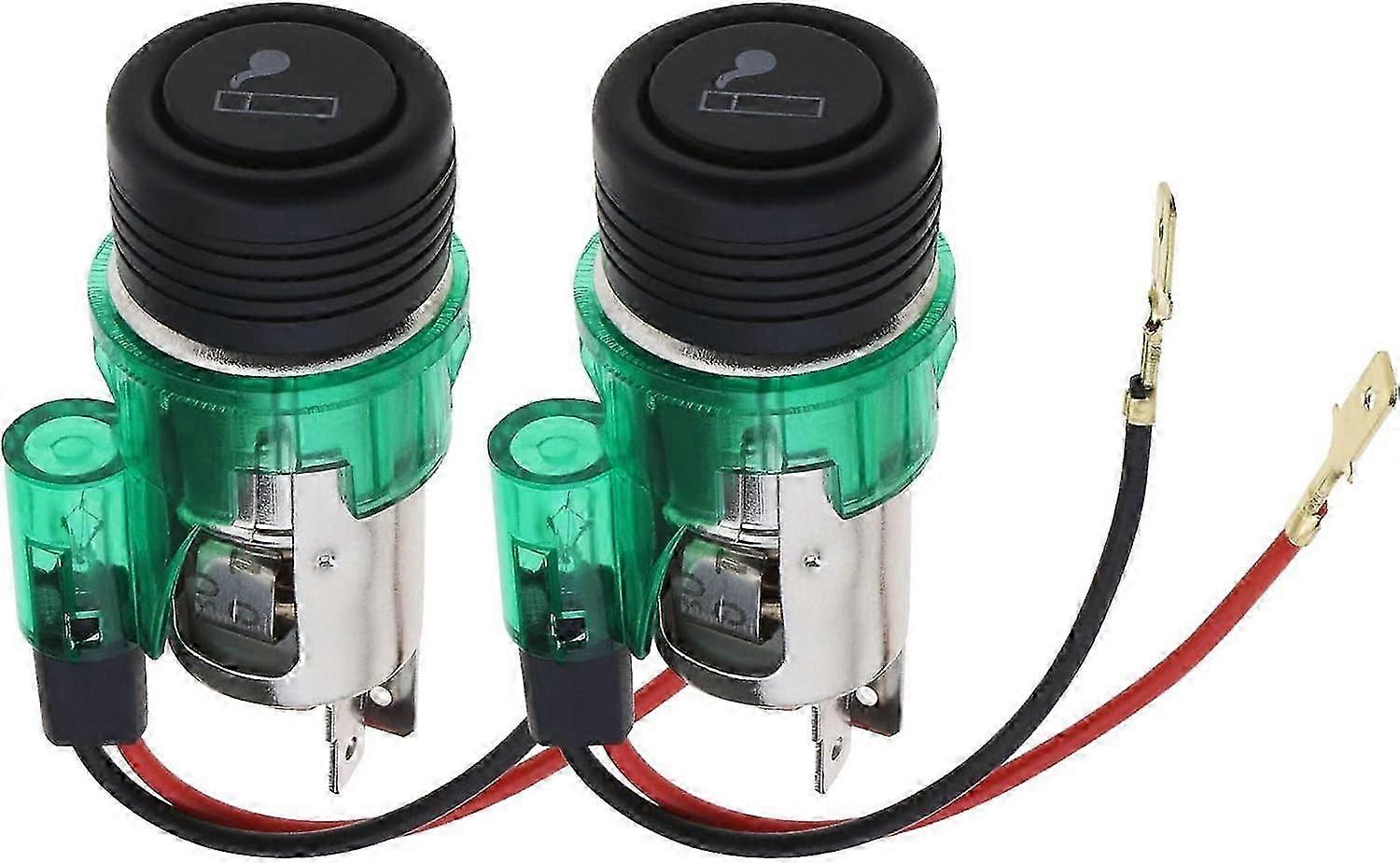 2Pcs Cigarette Lighter Socket Plug Assembly Replacement Cigarette Lighter Plug and Socket Fit for DC 12V Vehicle Car Accessories