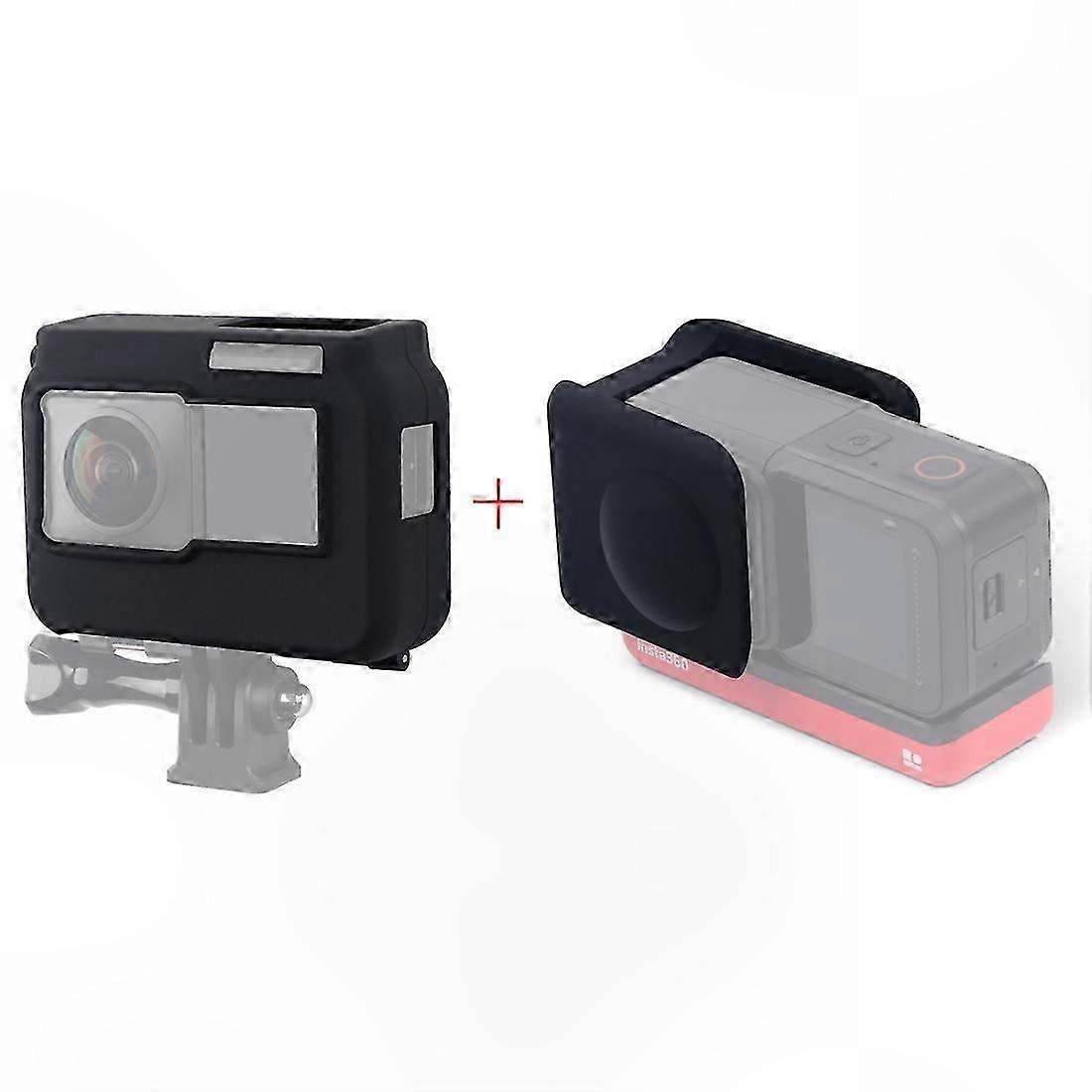 Silicone Protective Case with Frame for Panoramic Camera, Shockproof Design and Lens Cap Included (Black)