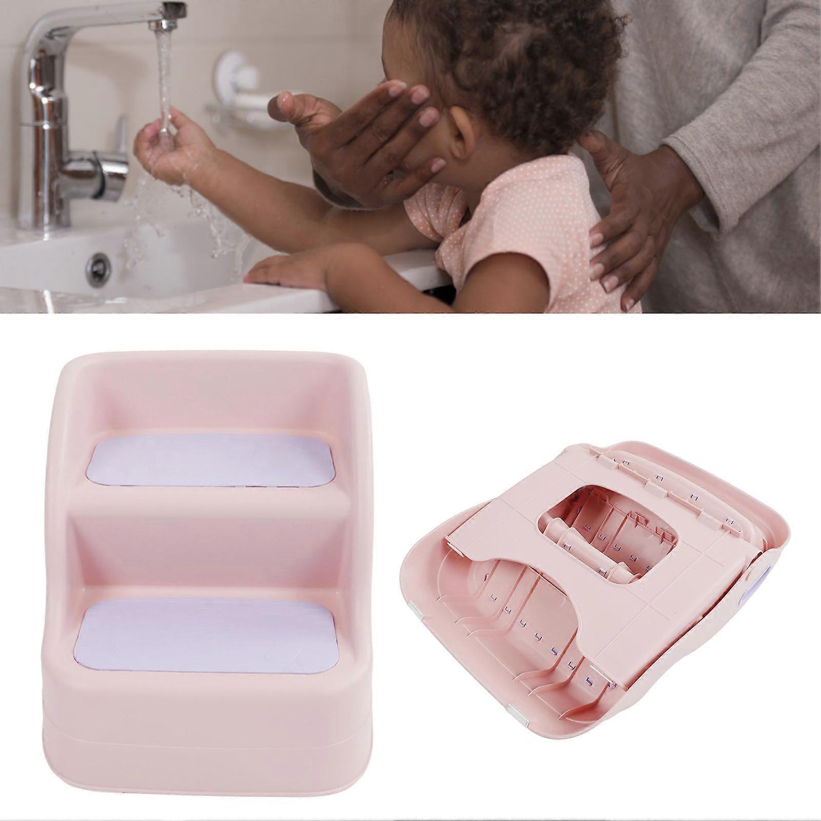 Kids 2 Step Stool Potty Training Foldable Footstool Purple Pink