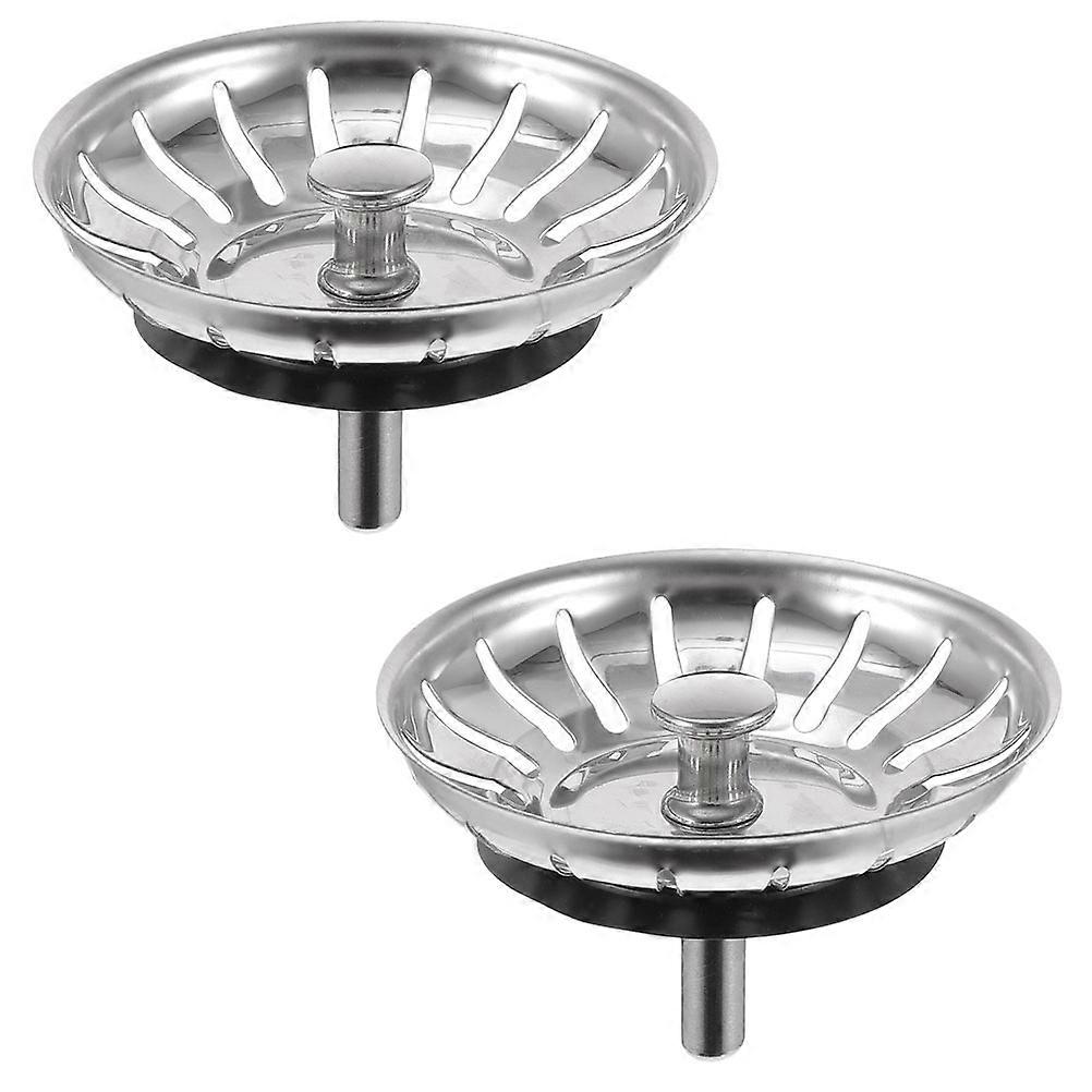 Sink Plugs Sink Drain Covers Bathroom Use Stainless Steel Silver Rust Proof Quick Installation 2Pcs